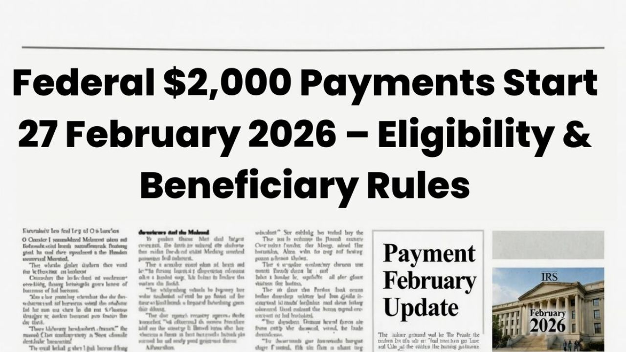 Federal $2,000 Payments Start 27 February 2026 – Eligibility and Beneficiary Rules